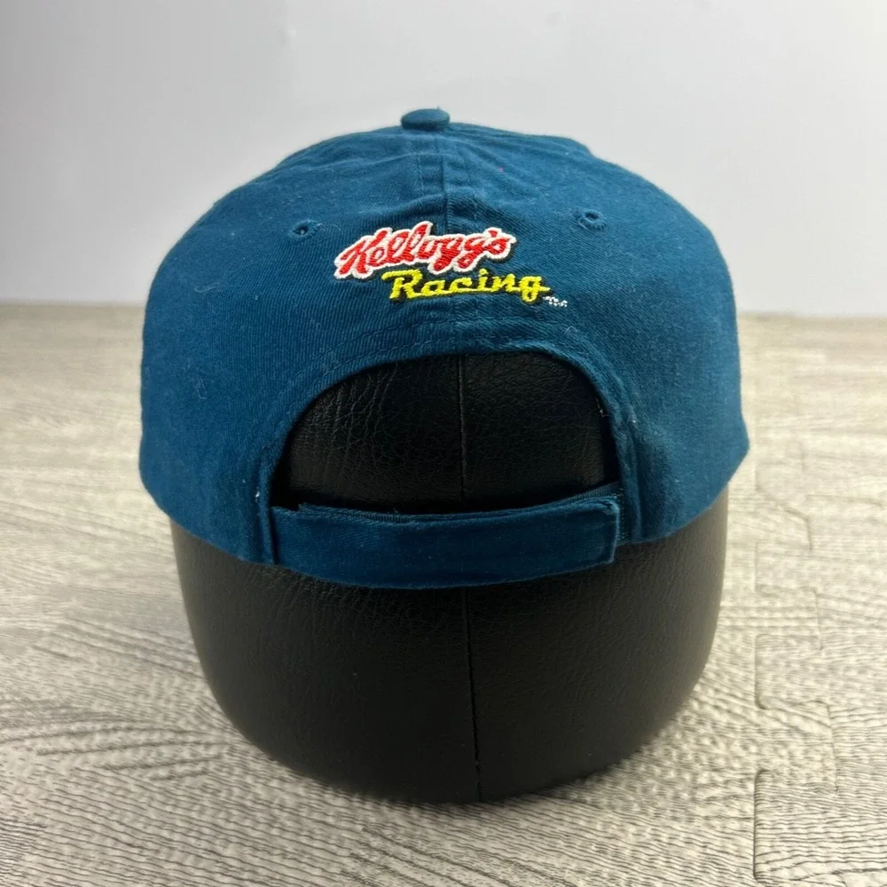 Vintage 90s Kellogg's Racing Dale Jr Hat Cap Strap Back Adjustable Blue‎ Nascar